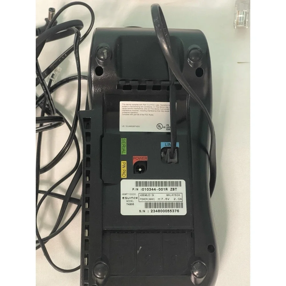 Equinox T4205 Credit‎ Card Terminal w/ Pin Pad & AC Adapter.